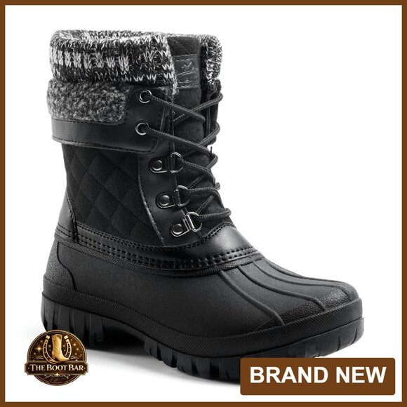 Waterproof Winter Snow Boots with Adjustable Straps Size 6-11